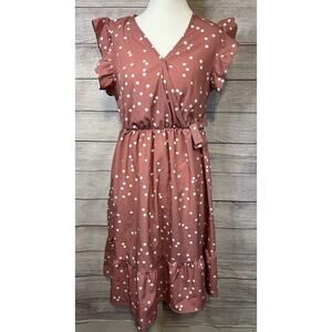 Patpat Women’s Pink With White Polka Dots Size M